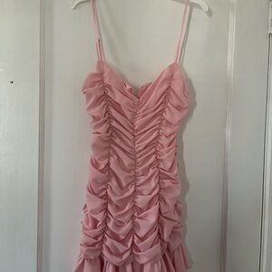 Lucy in the Sky pink ruched dress
